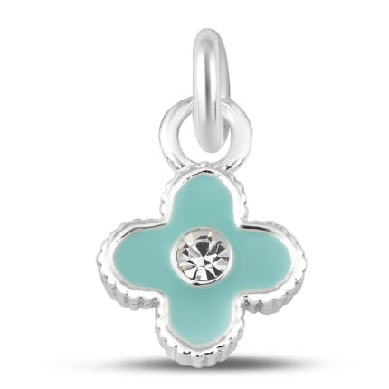 Silver Aqua Lolo Fluer Bracelet Charm